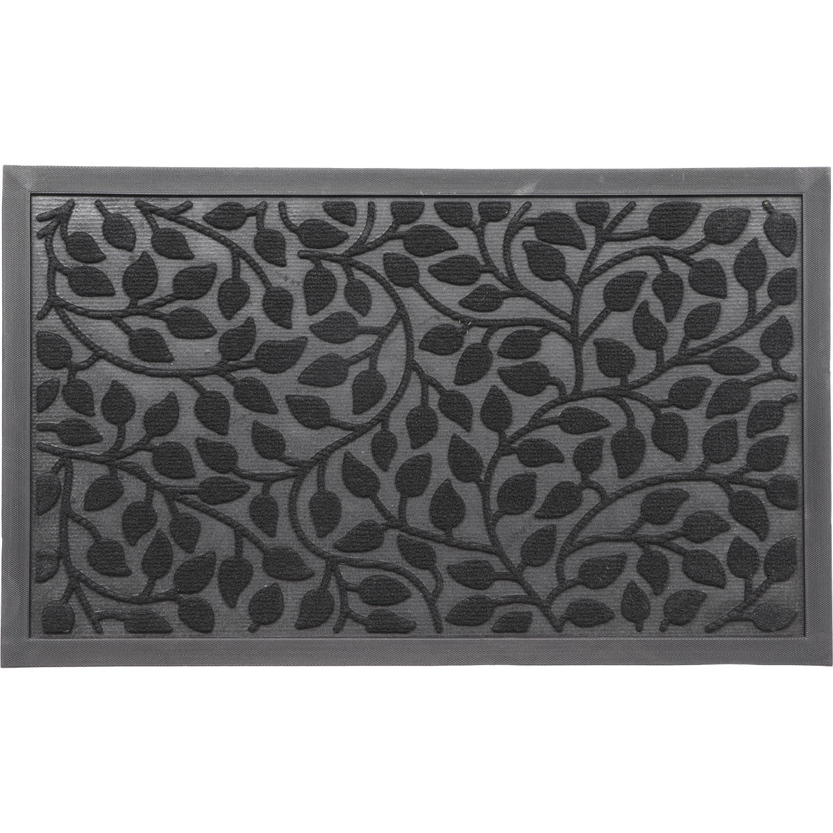 Preș Intrare Feuillage 45X75CM Poliester/Cauciuc - Negru - ramosdecor