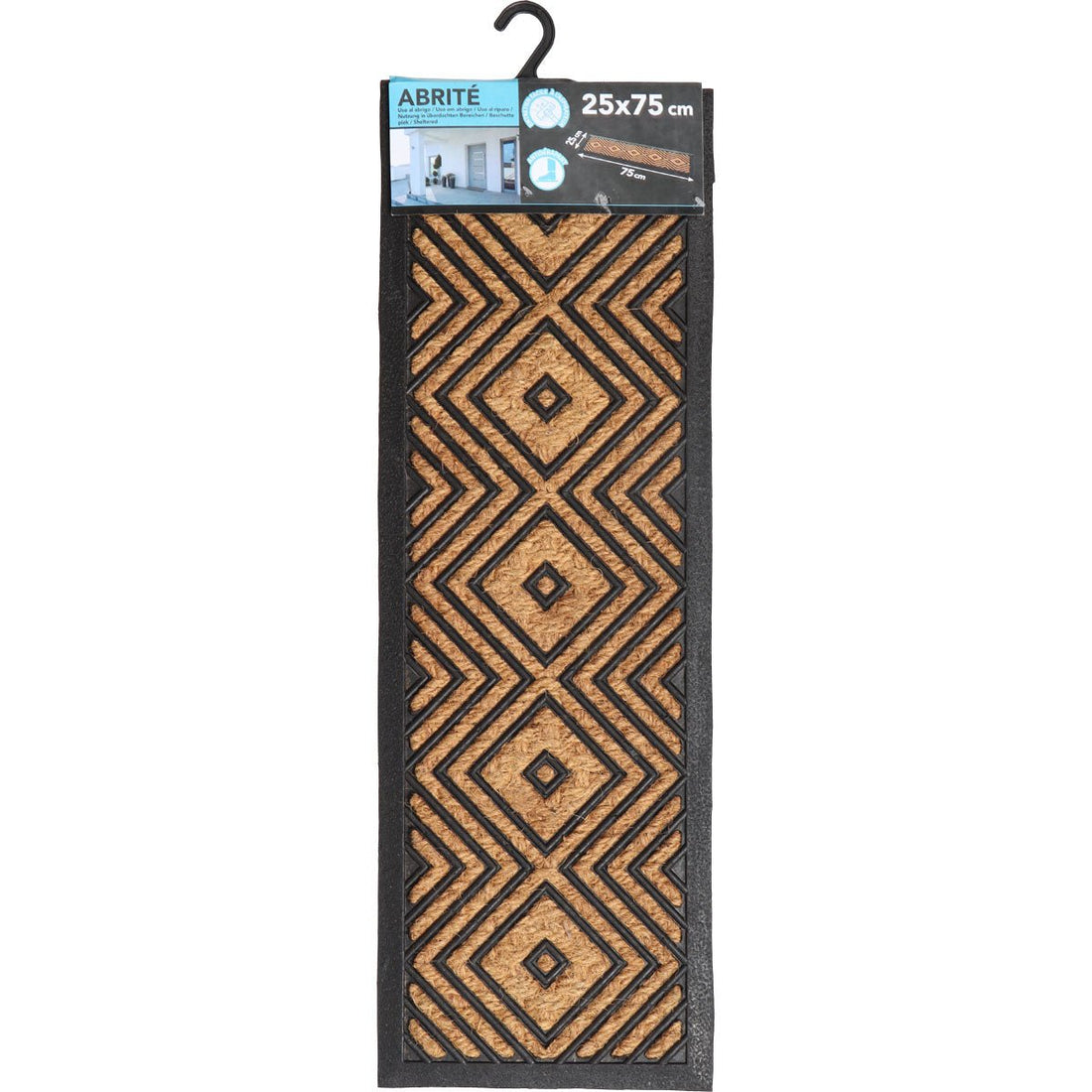 Preș Intrare Împletit 25X75CM Coco/Cauciuc - Losange - ramosdecor