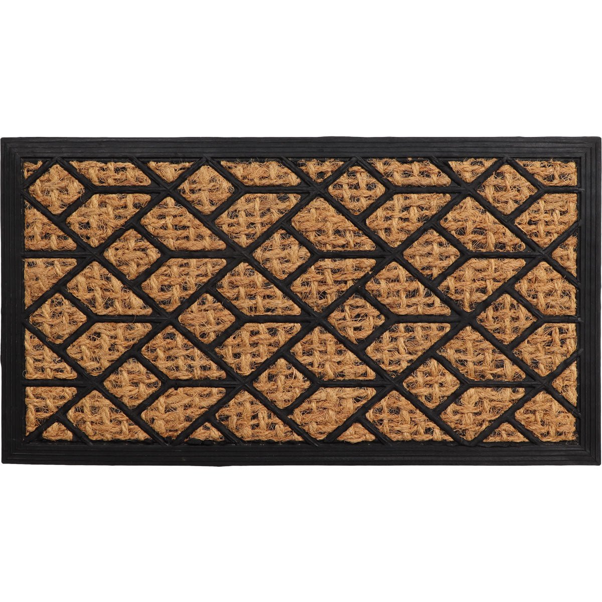 Preș Intrare Împletit 33X60CM Coco/Cauciuc - Squares - ramosdecor