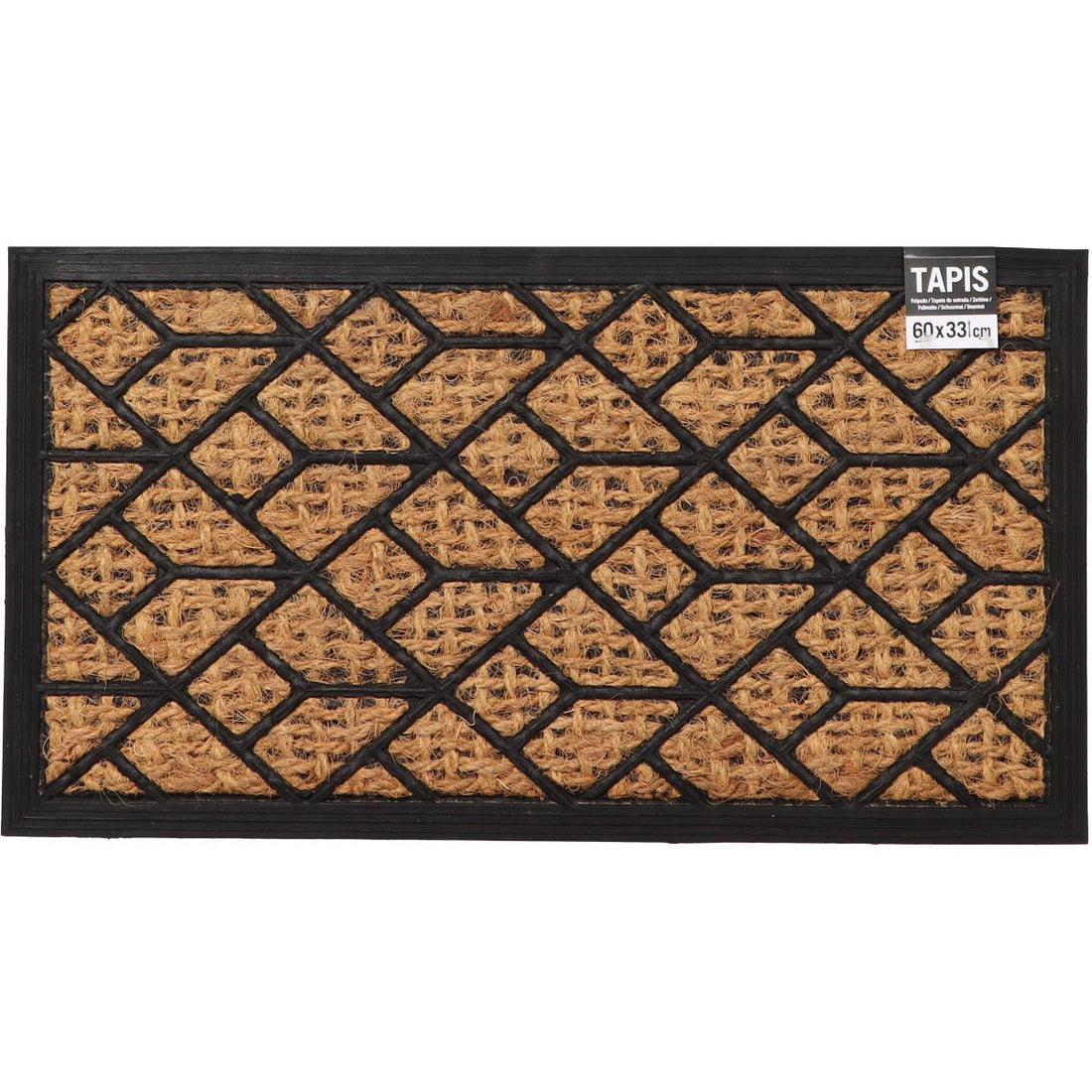 Preș Intrare Împletit 33X60CM Coco/Cauciuc - Squares - ramosdecor