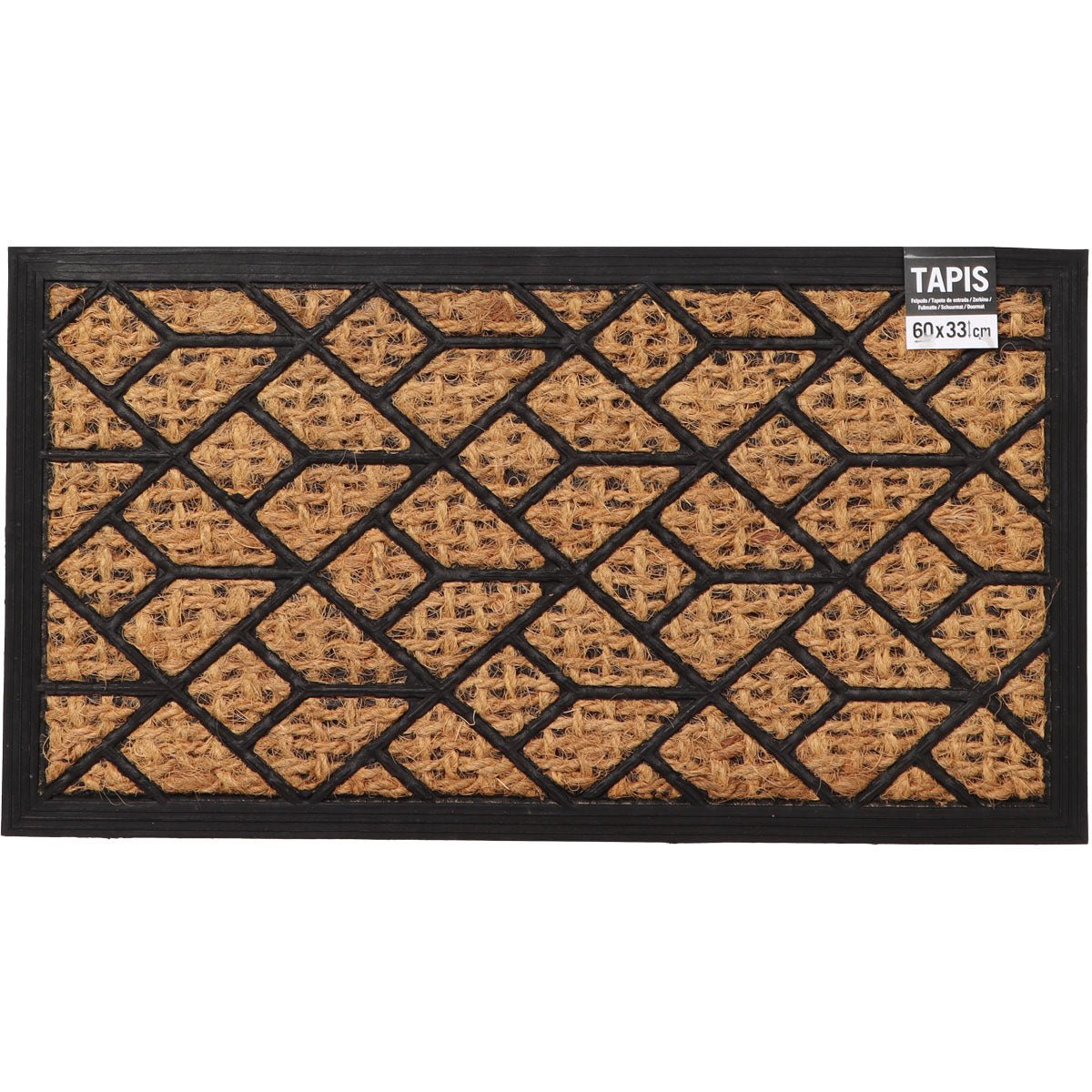 Preș Intrare Împletit 33X60CM Coco/Cauciuc - Squares - ramosdecor