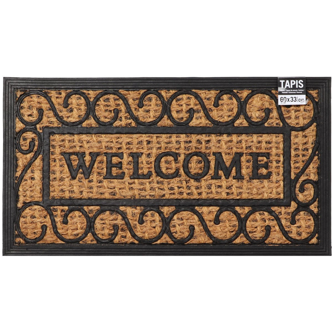 Preș Intrare Împletit 33X60CM Coco/Cauciuc - Welcome - ramosdecor