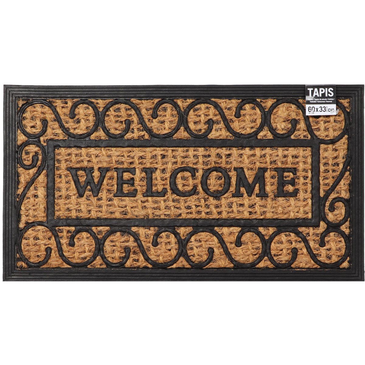 Preș Intrare Împletit 33X60CM Coco/Cauciuc - Welcome - ramosdecor