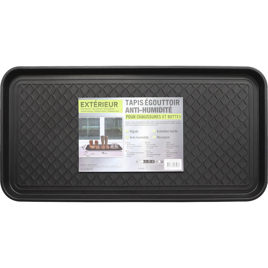 Tăviță pentru uscat cizme și pantofi 38X76CM Polietilenă - Negru - ramosdecor